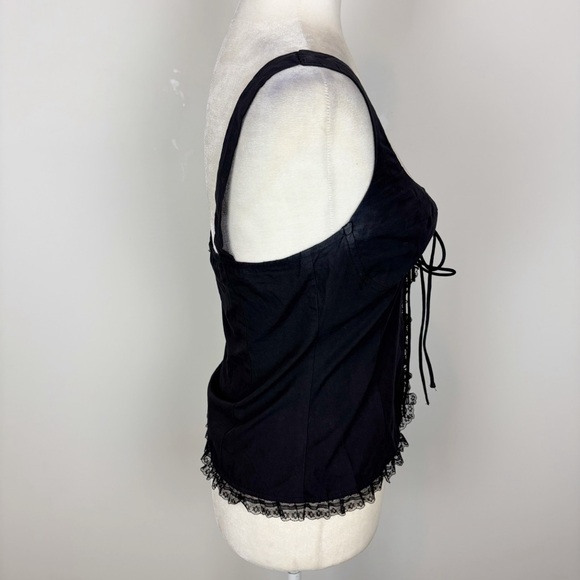 More To Come Cristal Tie Front Top in Black Size S - Picture 4 of 12